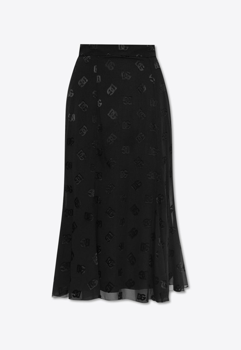 Logo Monogram Midi Skirt