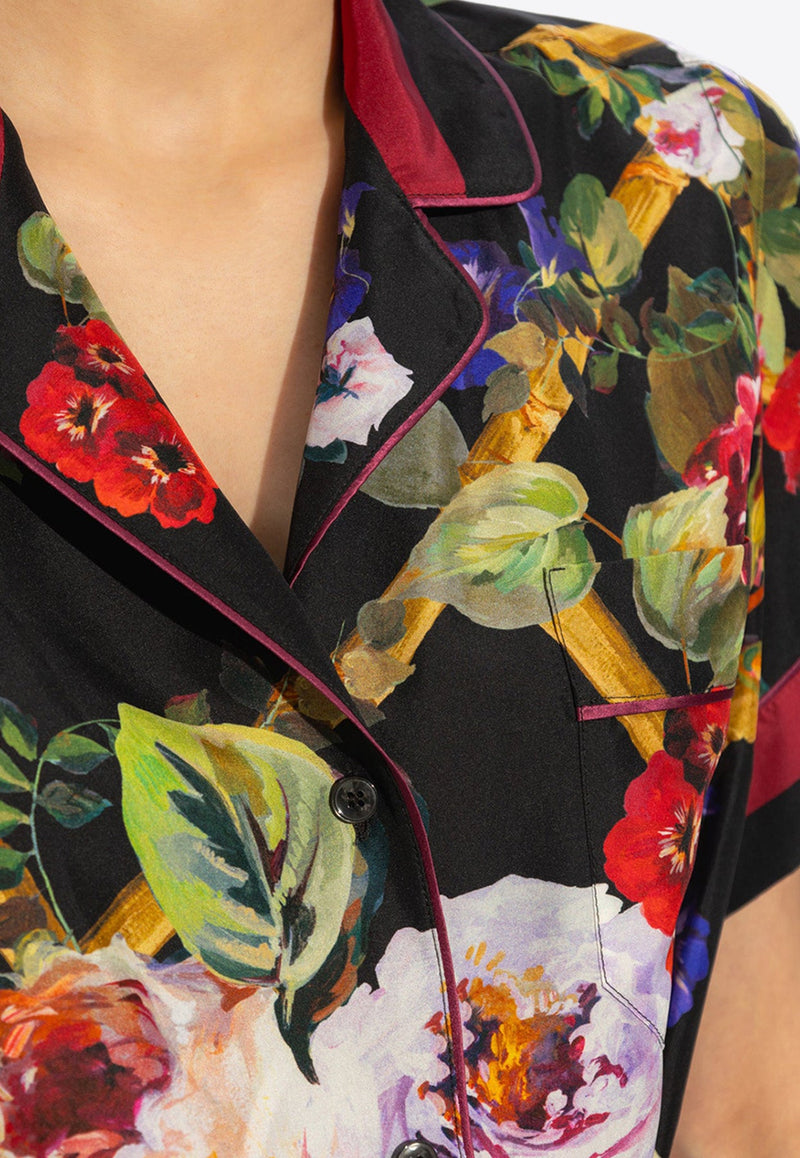 Floral Print Silk Shirt