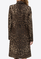 Leopard Print Wool Coat