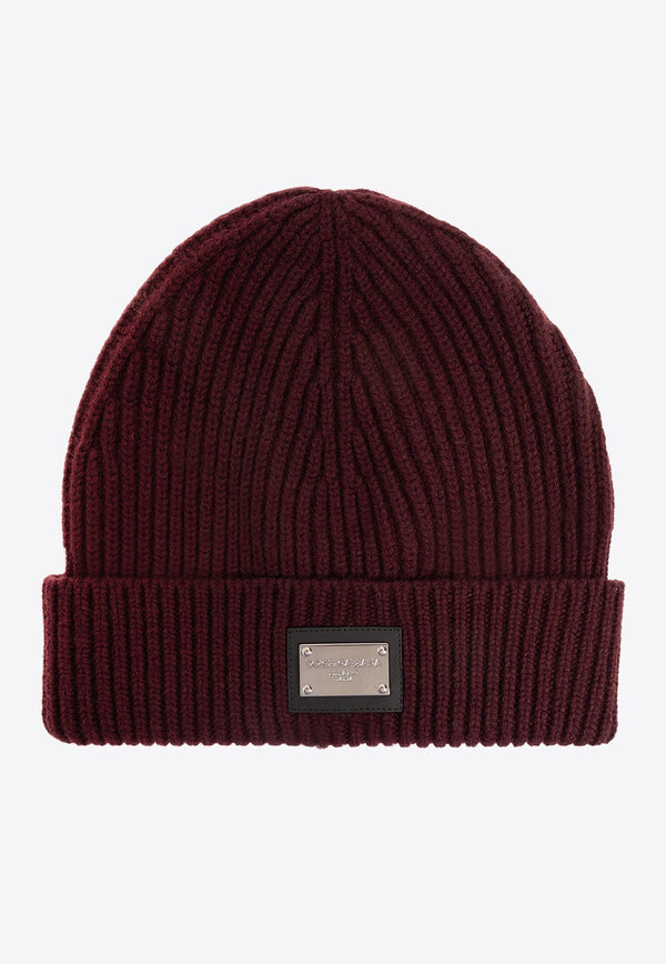 Logo Plaque Wool Beanie