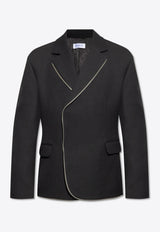 Decorative Zip Wool Blazer