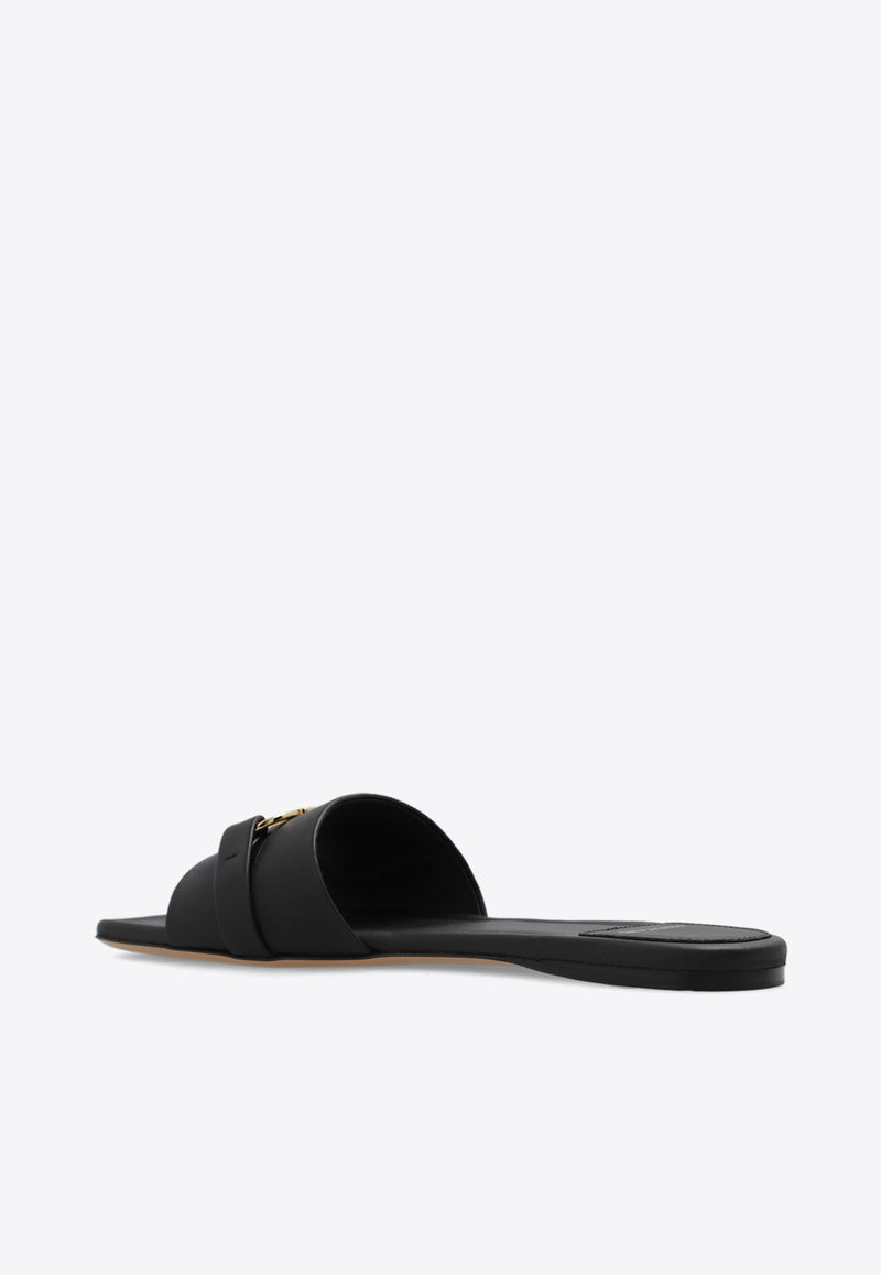 Leah Gancini Leather Flat Sandals