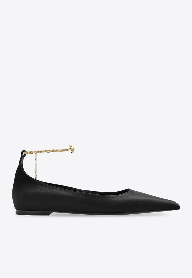 Dada Chain Leather Ballet Flats