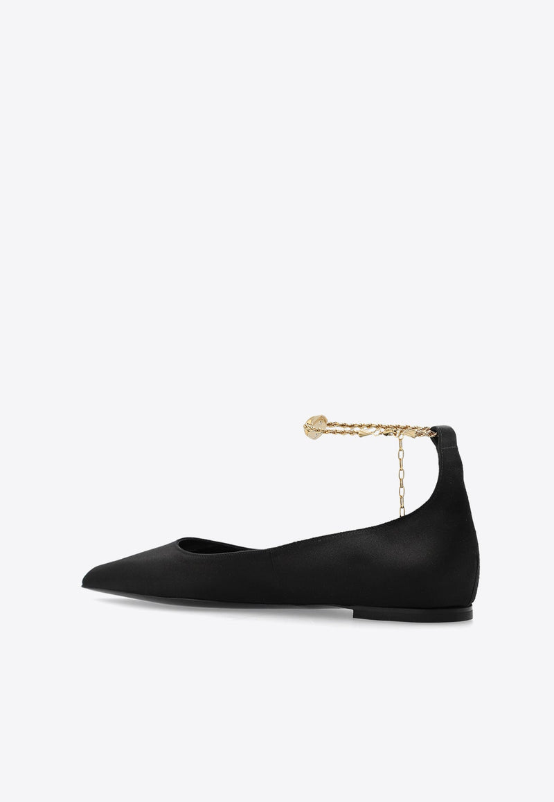 Dada Chain Leather Ballet Flats