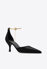 Dana 70 Ankle Chain Satin Pumps