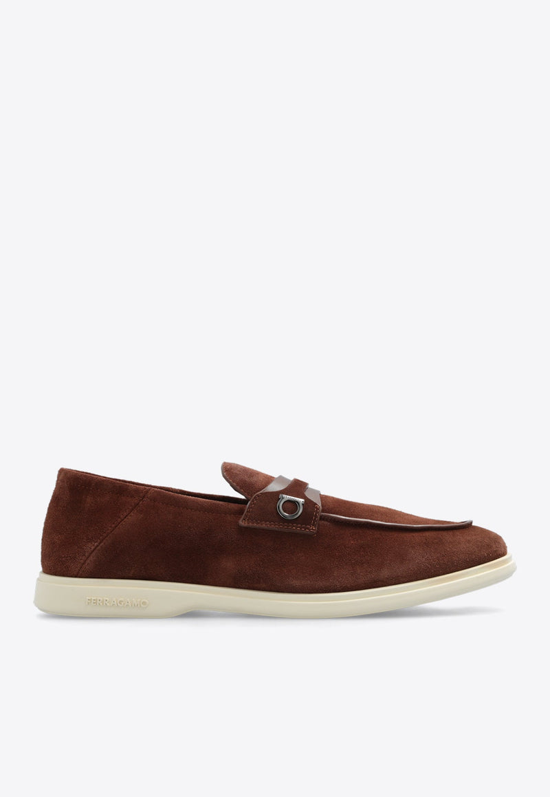 Drame Gancini Suede Loafers