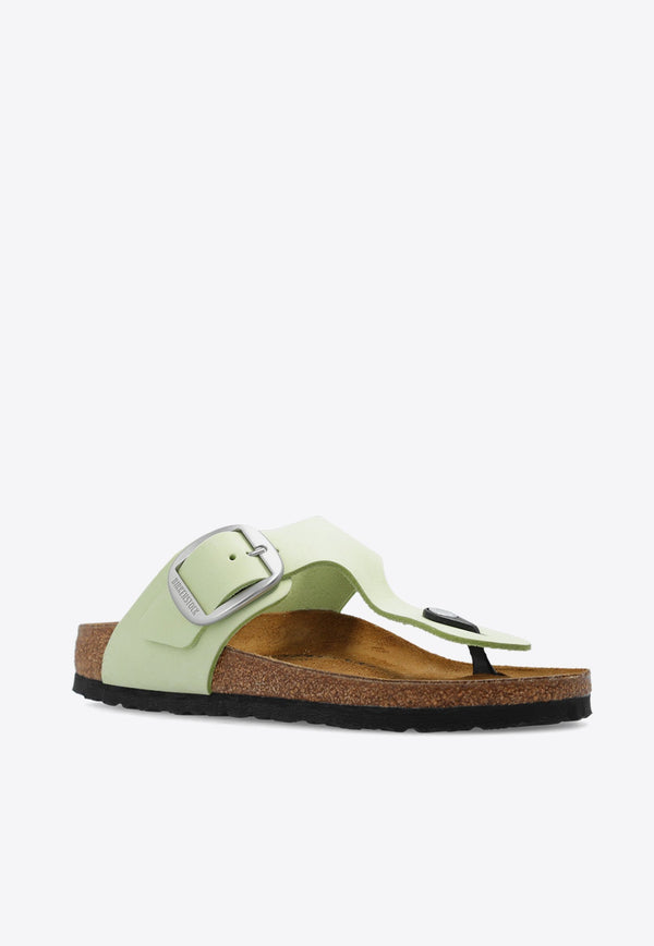 Gizeh Big-Buckle Leather Thong Sandals