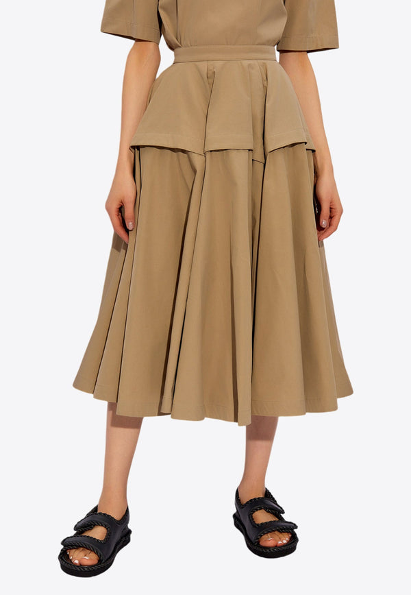 Compact Midi A-line Skirt