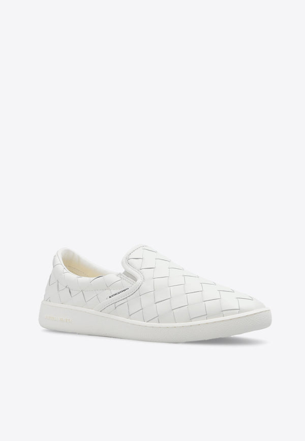 Sawyer Intrecciato Leather Slip-On Sneakers