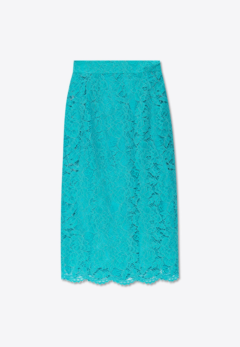 Floral Cordonetto Lace Pencil Skirt