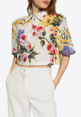 Floral Print Cropped Shirt