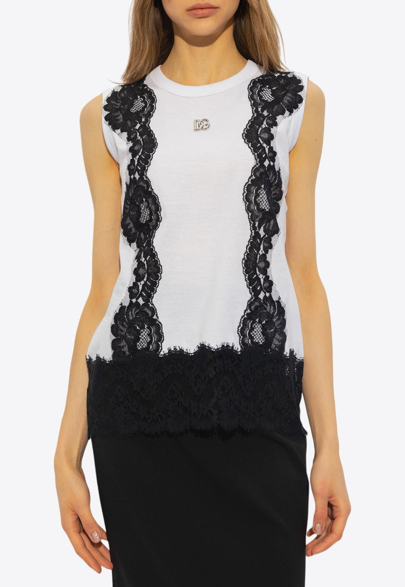 Floral Lace-Trimmed Top