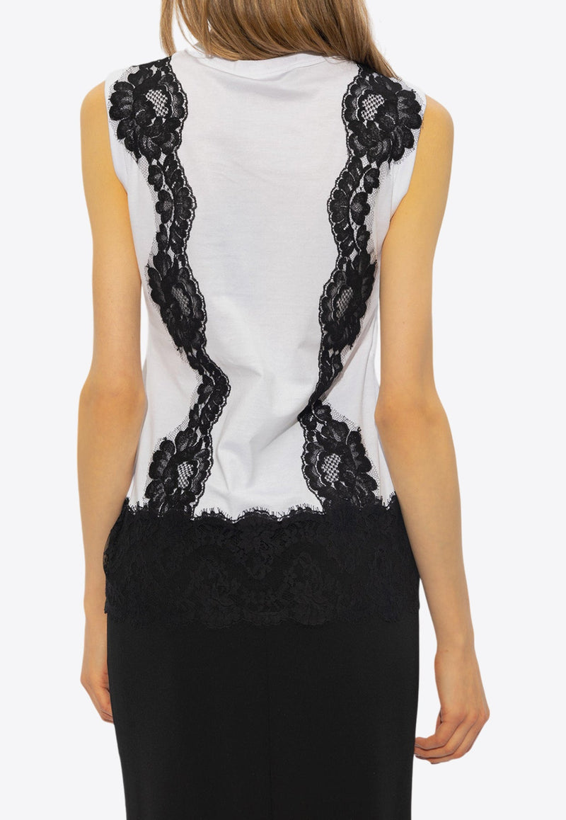 Floral Lace-Trimmed Top