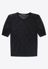 DG Logo Jacquard Open-Knit Top