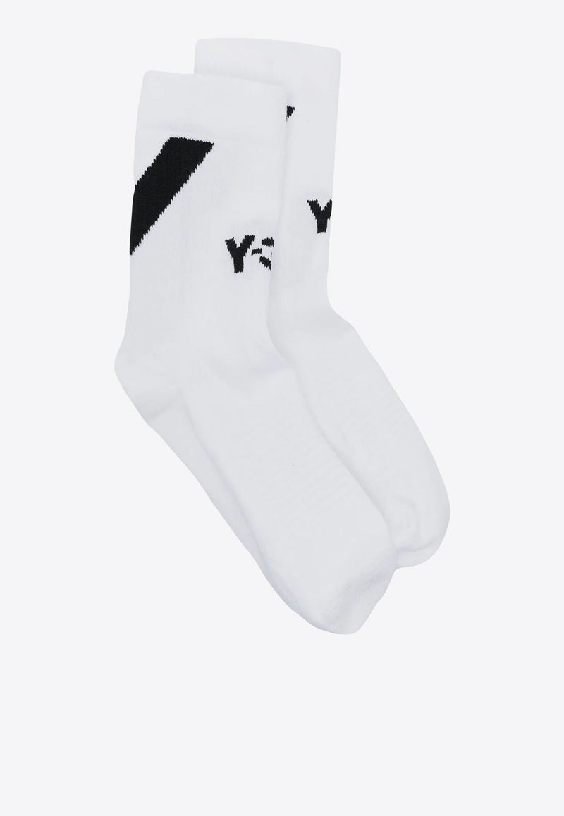 Intarsia Knit Logo Hi Socks