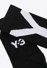 Intarsia Knit Logo Hi Socks