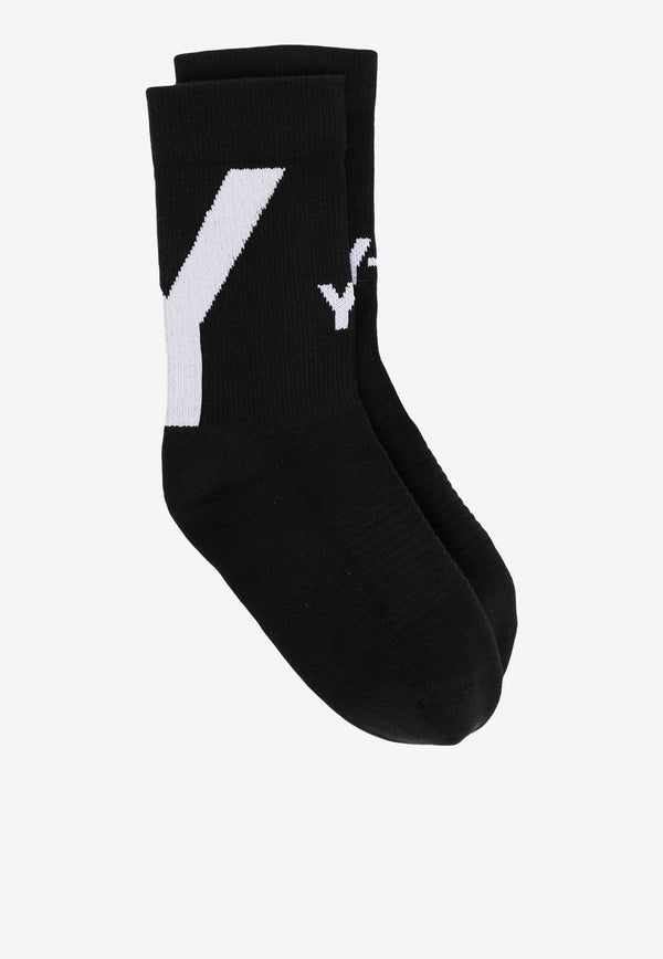 Intarsia Knit Logo Hi Socks