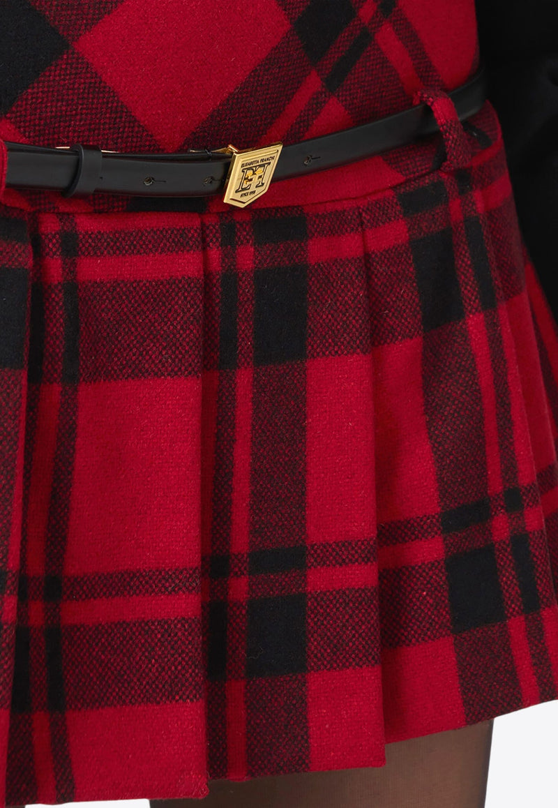 Tartan Check Flared Mini Skirt