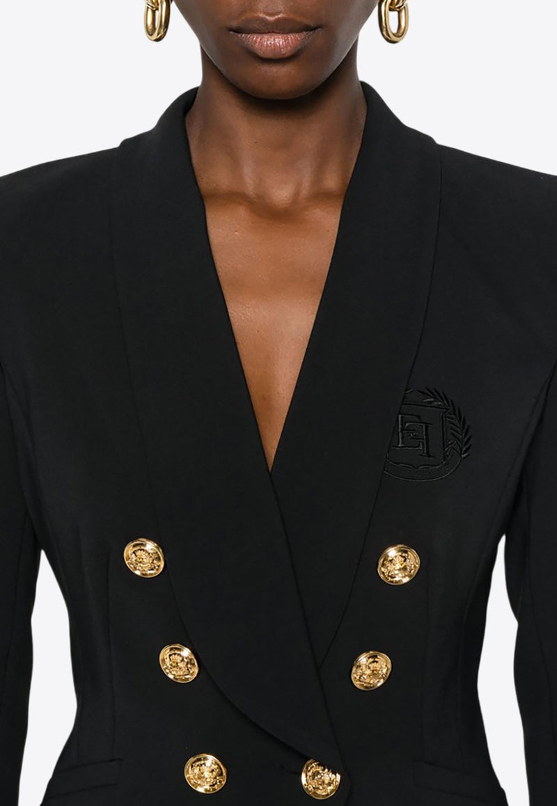 Double-Breasted Crepe Blazer