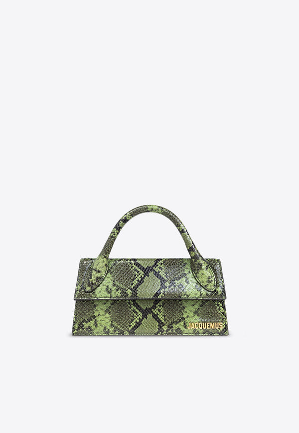 Python-Embossed Leather Le Chiquito Long Shoulder Bag