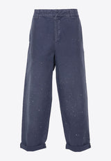 Paint Splatter Straight-Leg Jeans