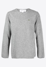 X Lacoste Intarsia Knit Logo Wool Sweater