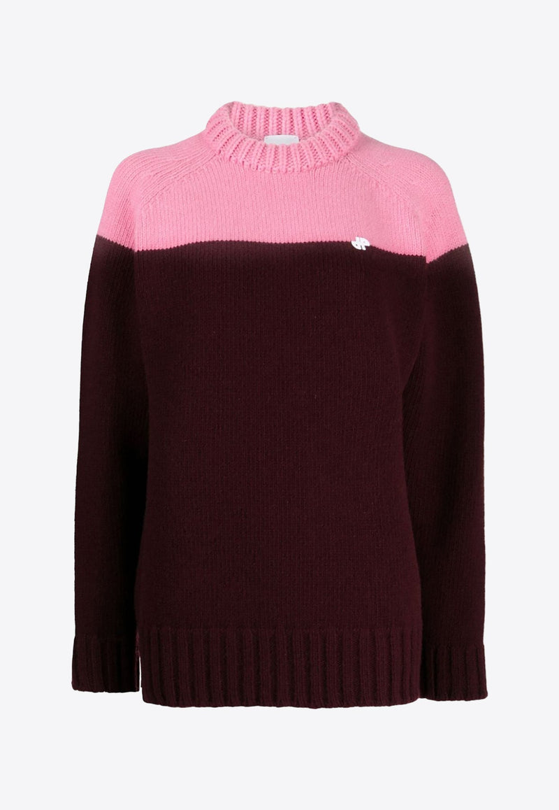 Two-Tone Knitted Wool Sweater