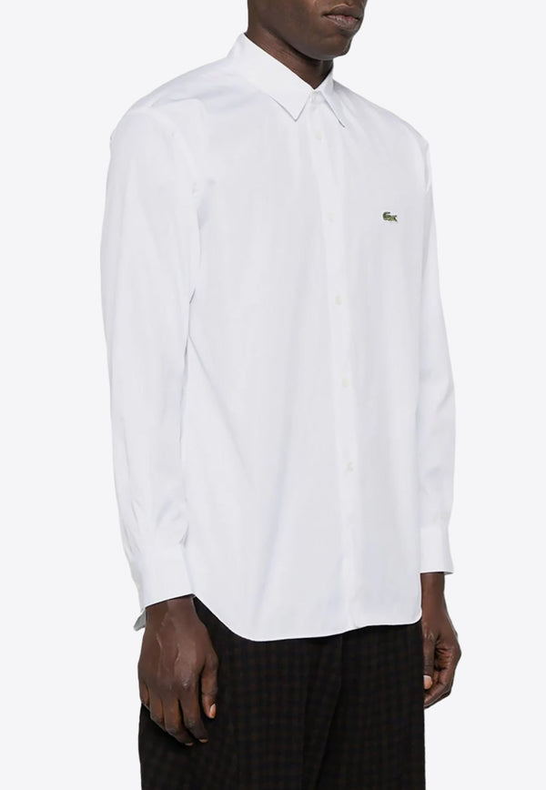 X Lacoste Logo Patch Long-Sleeved Shirt