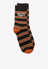 Logo Striped Ankle Socks