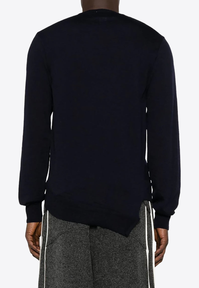 X Lacoste Asymmetric Wool Logo Sweater