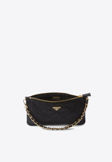 Triangle Logo Quilted Leather Shoulder Bag