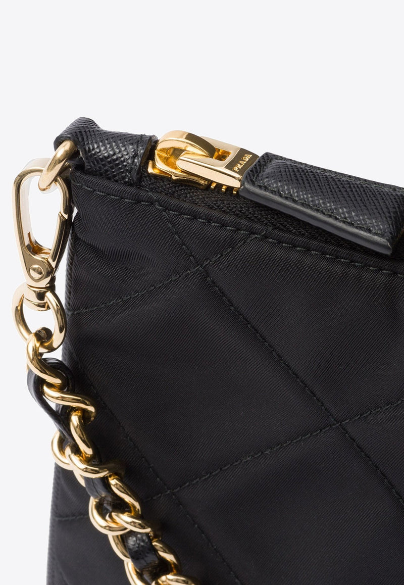 Triangle Logo Quilted Leather Shoulder Bag