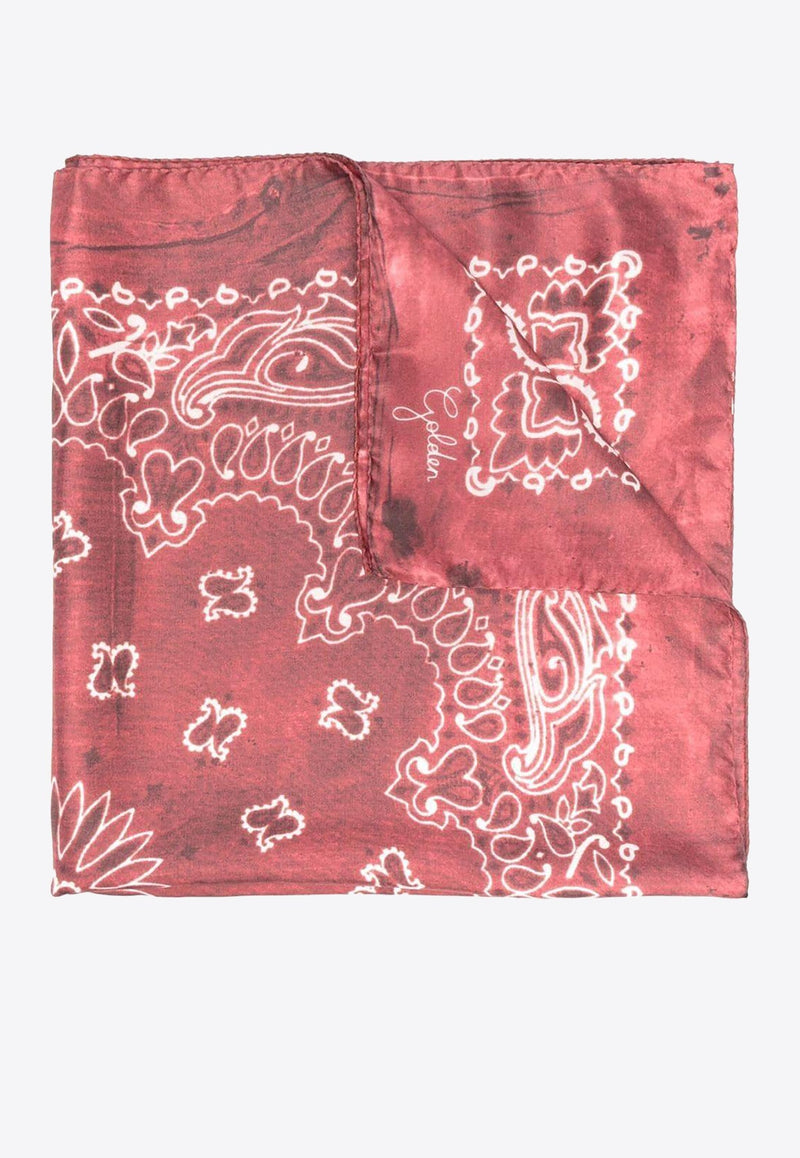 Paisley Print Tie-Dye Silk Foulard