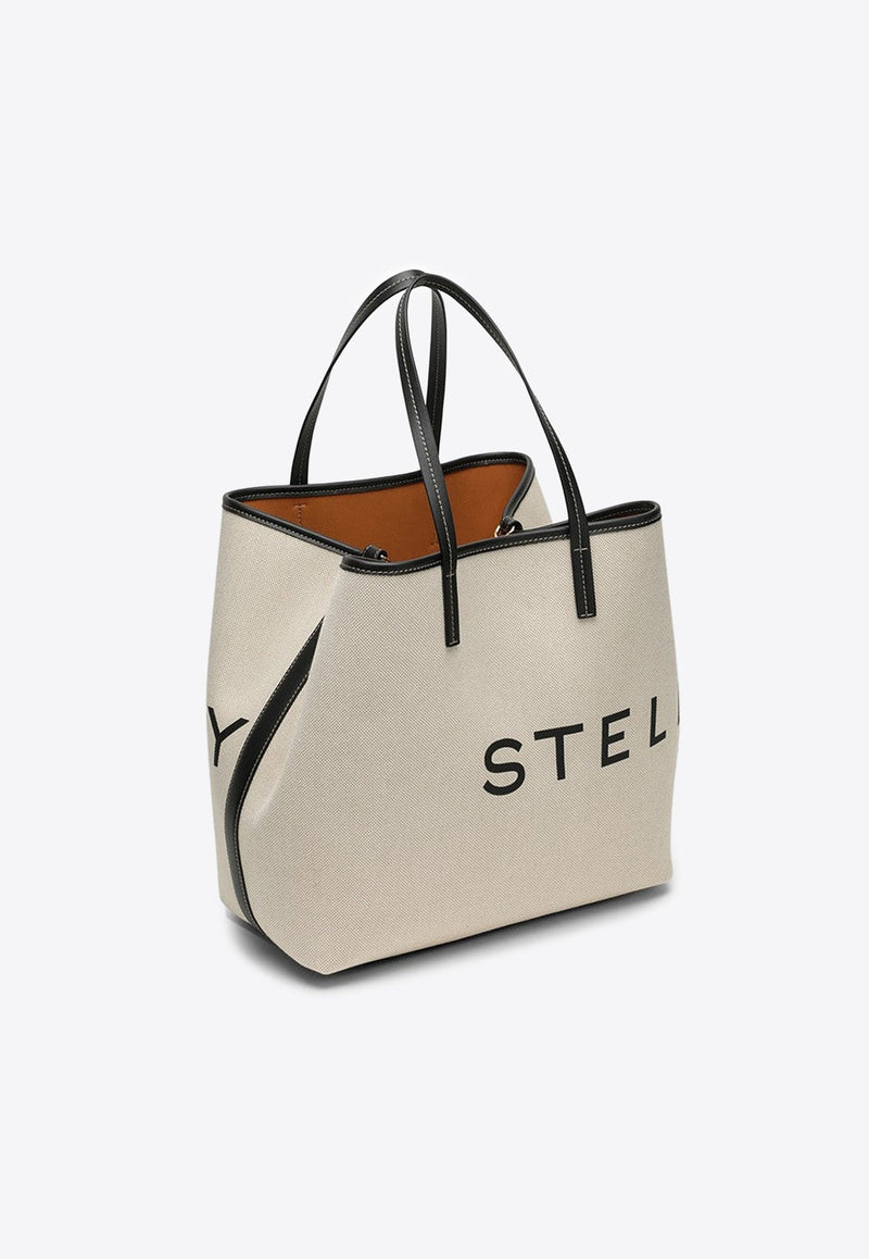 Logo Print Canvas Tote Bag