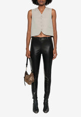 Maciock Paneled Leather Leggings