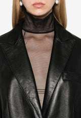 Maciock Single-Breasted Leather Blazer