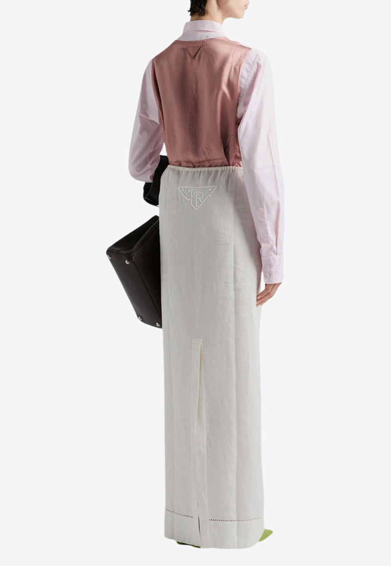 Logo Embroidered Maxi Skirt