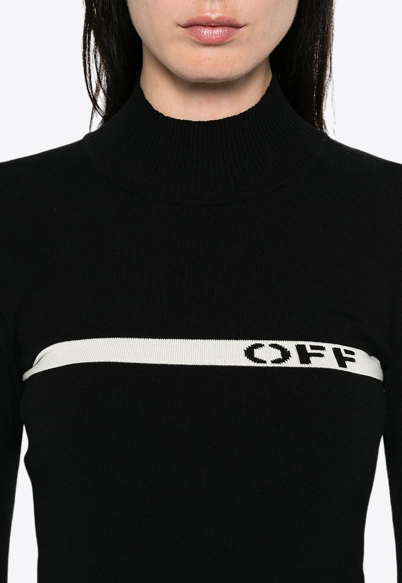 Logo Stripe High-Neck Top