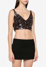 Glow Sequined Cropped Top