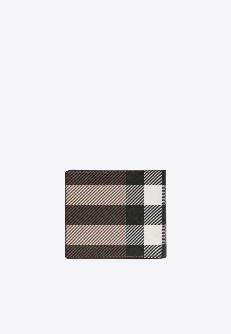 Bi-Fold Checked Leather Wallet