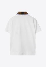 Boys Checked-Collar Polo T-shirt