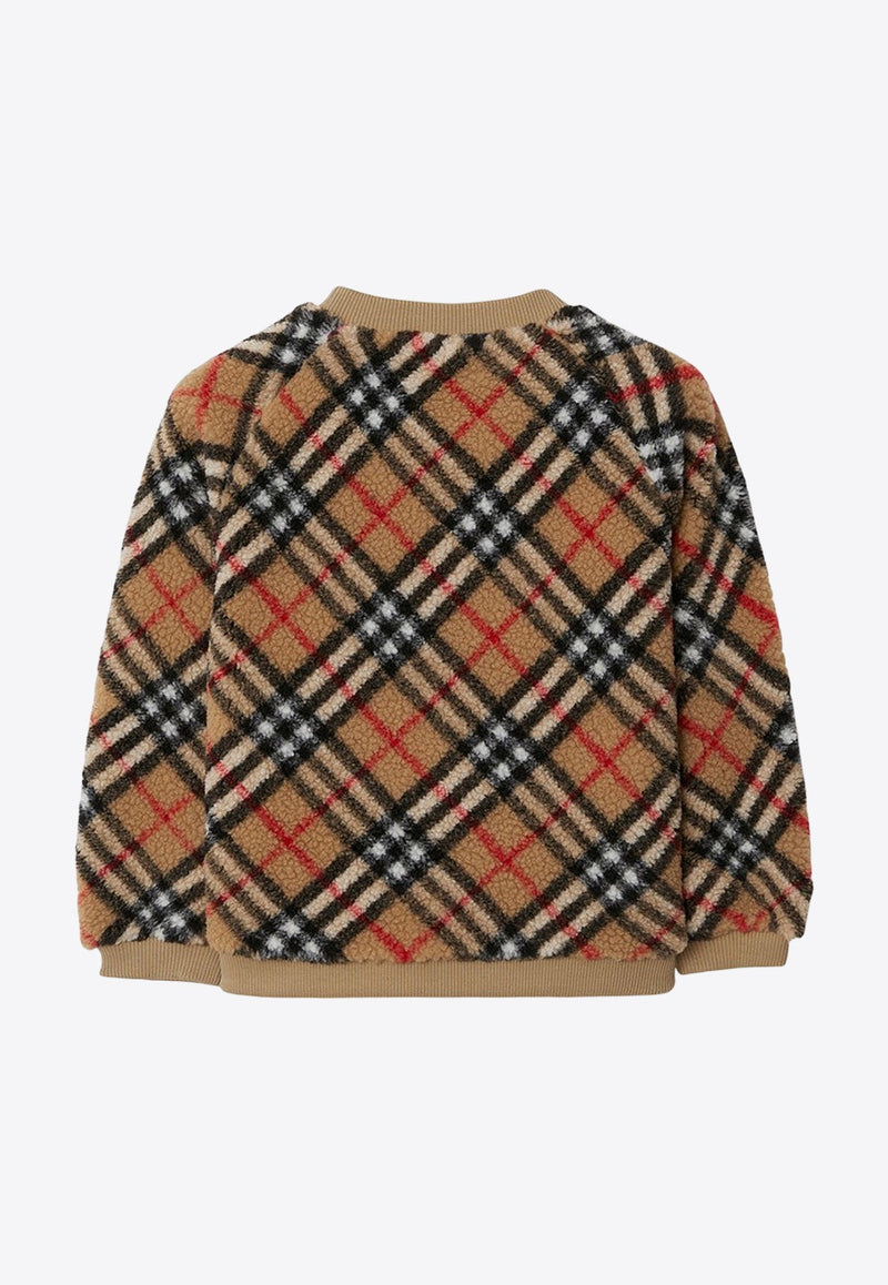 Girls Vintage Check Fleece Sweatshirt