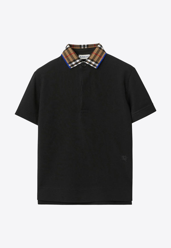 Boys Check-Collar Polo Shirt
