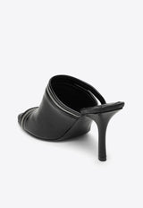 85 Patent Leather Zip-Detail Mules
