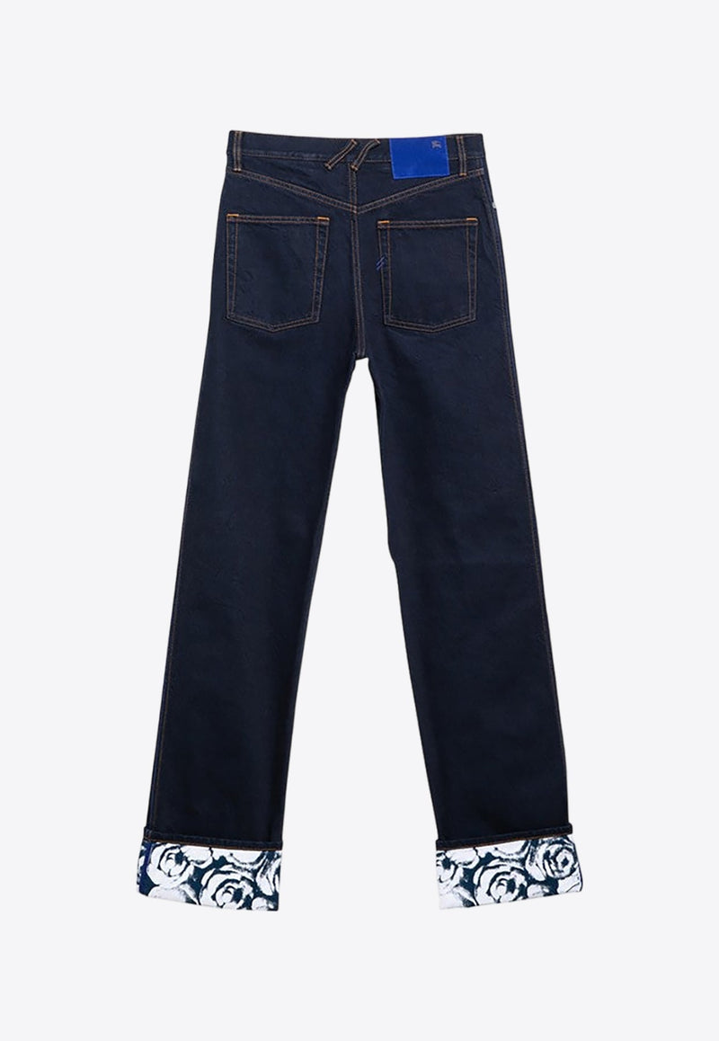 Straight-Leg Cuffed Jeans