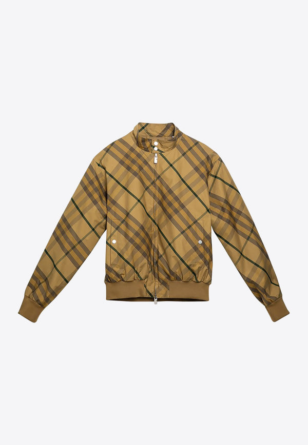 Checked Zip-Up Bomber Jacket