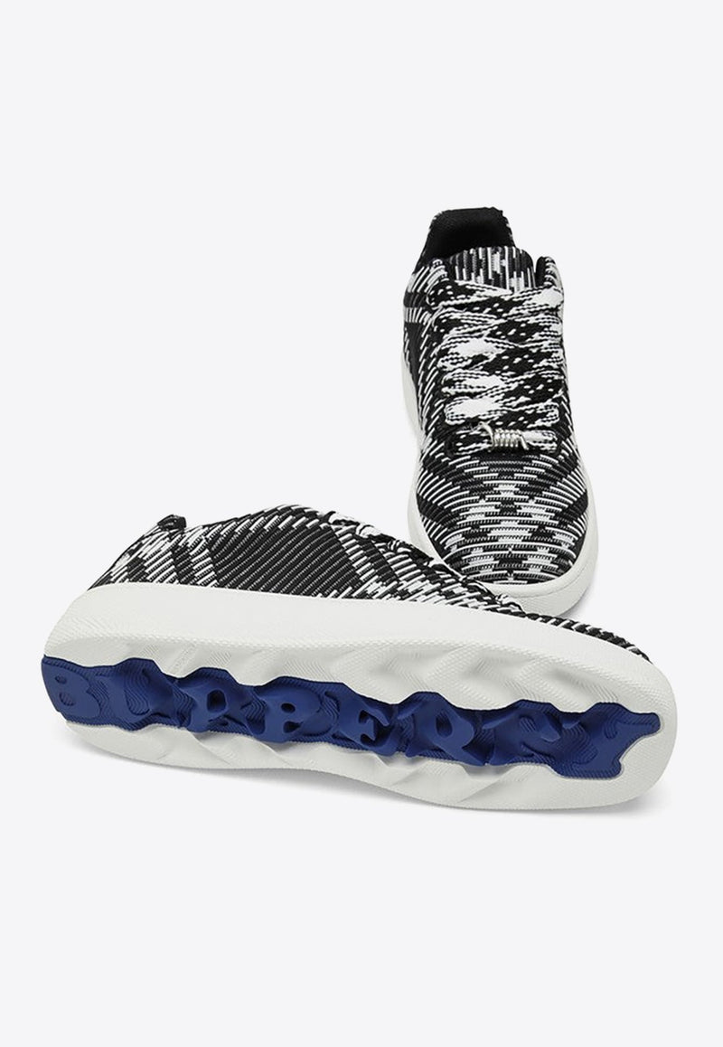 Check-Patterned Low-Top Sneakers