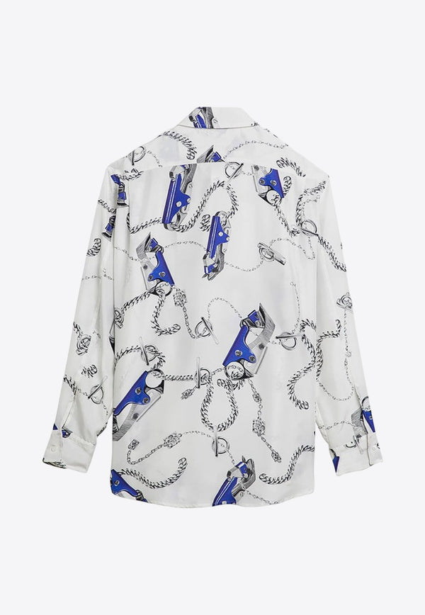 Knight Hardware Print Silk Shirt