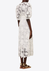 Halliday Floral Lace Midi Dress