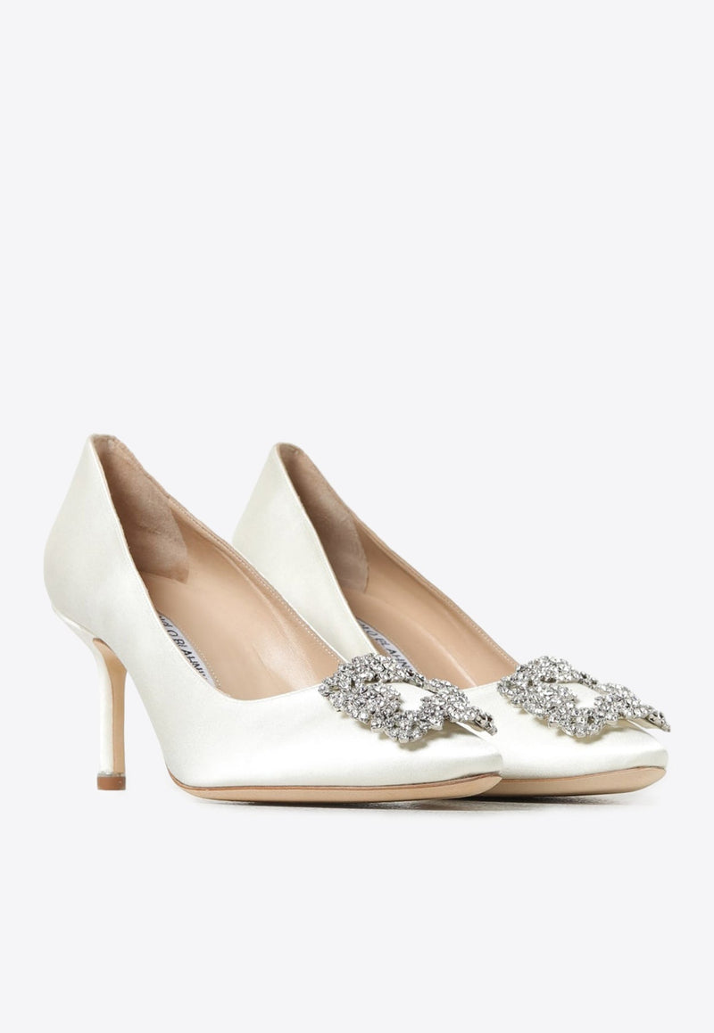 Hangisi 70 Embellished Buckle Satin Pumps